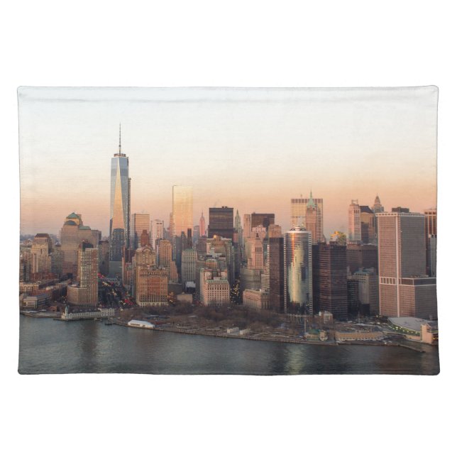 Lower Manhattan Sunset WTC Freedom Tower NYC Placemat (Front)