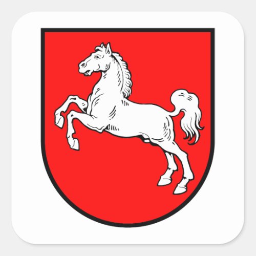 Lower Saxony Coat of Arms Square Sticker