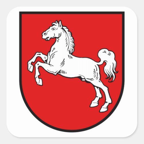 Lower Saxony Germany Coat of Arms Square Sticker