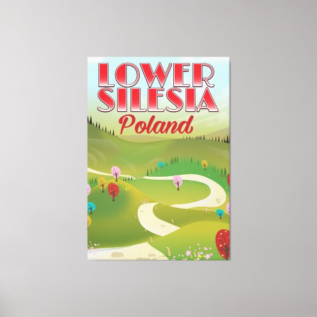 lower Silesia Poland travel poster Canvas Print (Front)