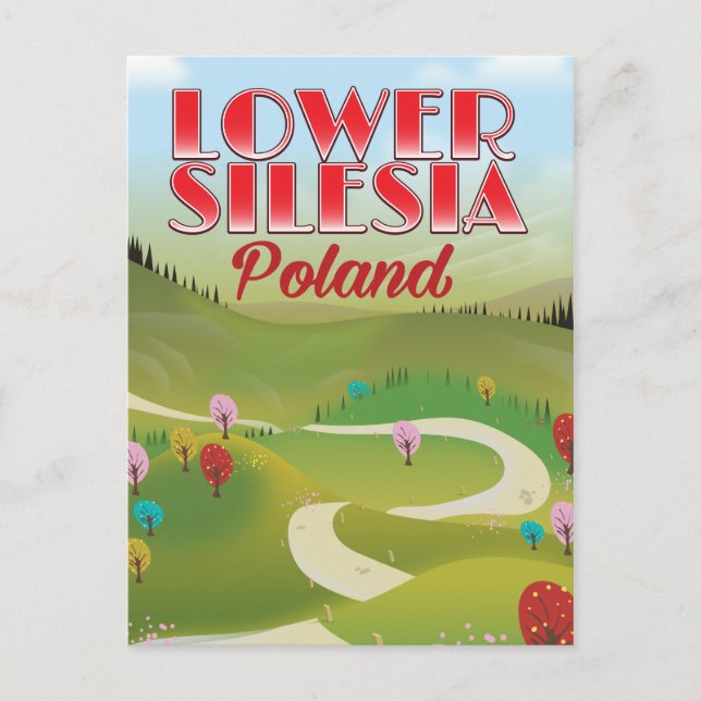 lower Silesia Poland travel poster Postcard (Front)