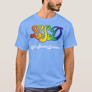 Lower Slower Delaware Multicolor 1960s Design T-Shirt