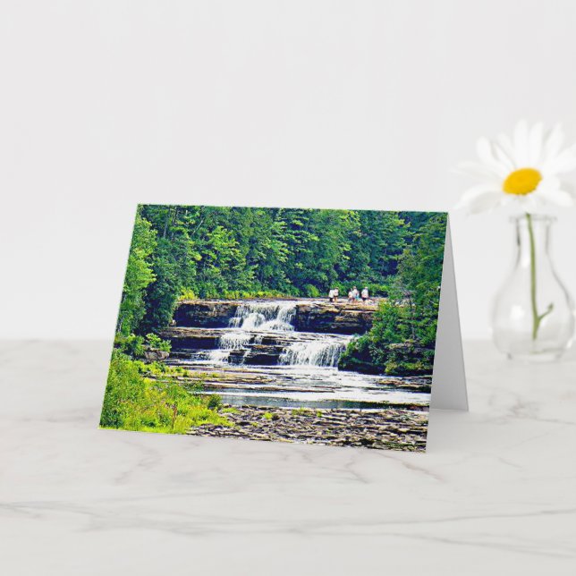 Lower Tahquamenon Falls State Park, MI Birthday Card (Small Plant)
