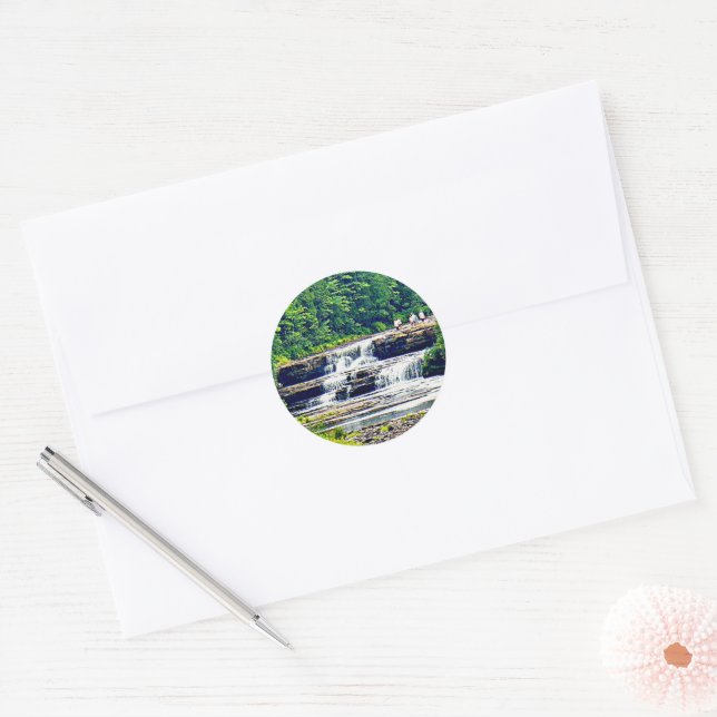 Lower Tahquamenon Falls State Park, Michigan Classic Round Sticker (Envelope)