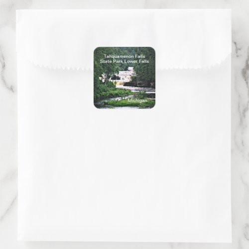 Lower Tahquamenon Falls State Park Michigan Square Sticker