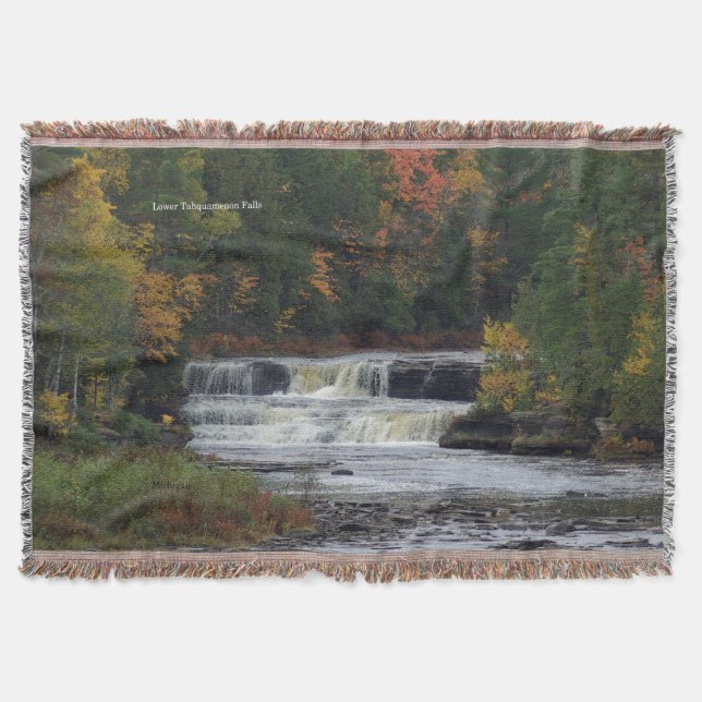 Lower Tahquamenon Falls throw blanket (Front)