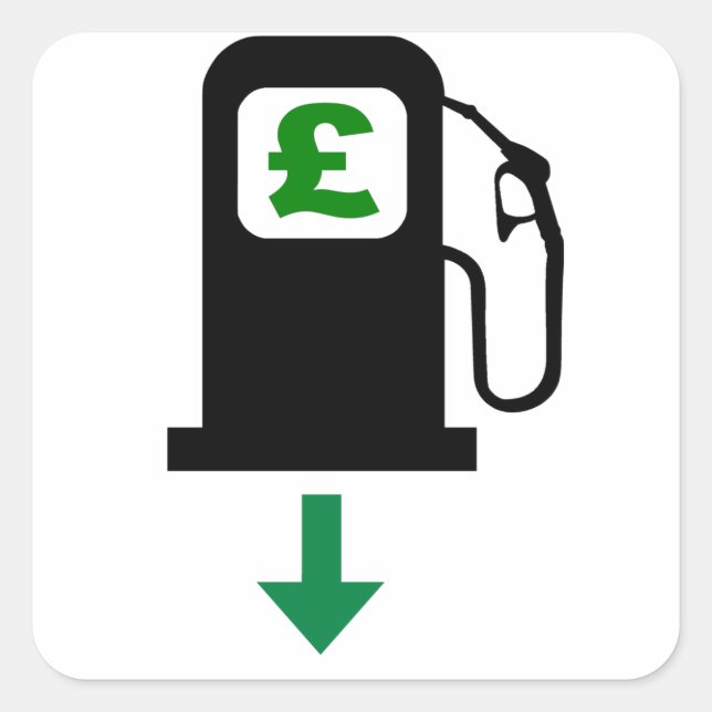 Lower UK Petrol Prices Square Sticker (Front)