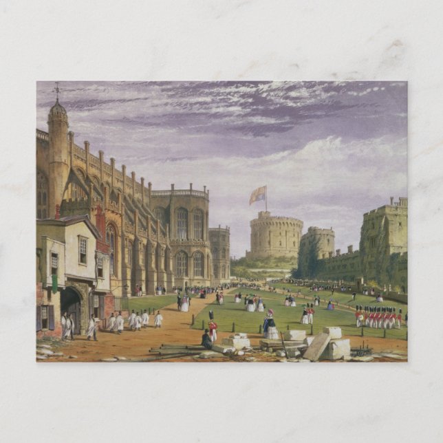 Lower Ward with a view of St George's Chapel and t Postcard (Front)