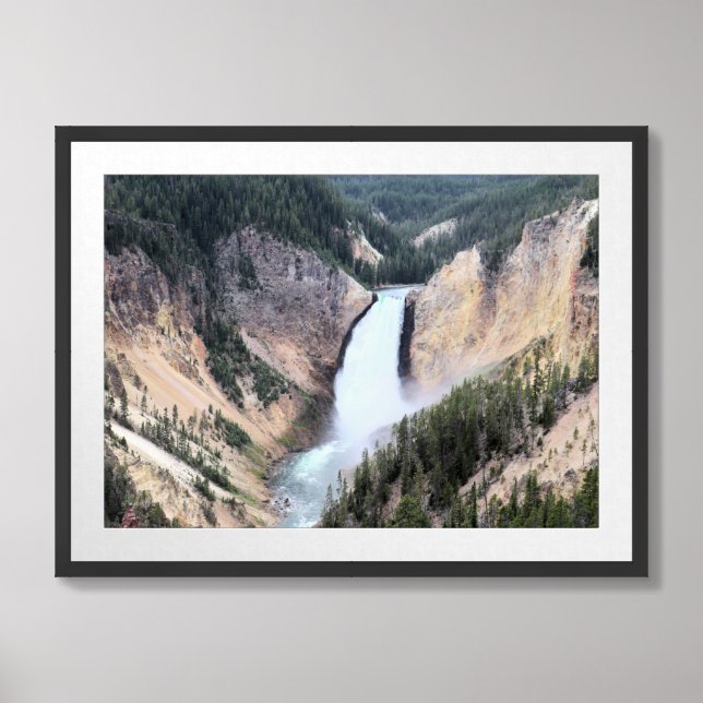 Lower Yellowstone Falls at Yellowstone National Pk Framed Art (Framed Front)