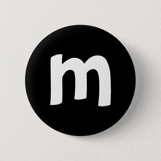 Lowercase Alphabet m Button (Front)