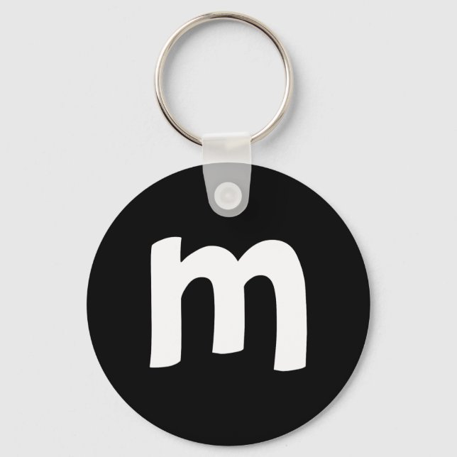 Lowercase Alphabet m Keychain (Front)