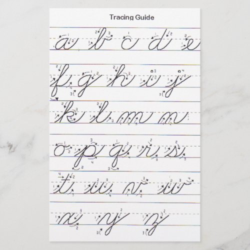 Lowercase Cursive Guide Stationery