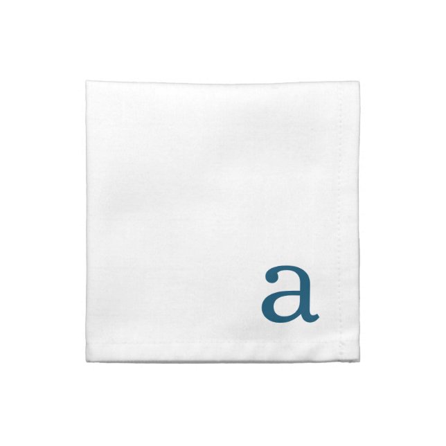 Lowercase Initial Monogram Cloth Napkin (Quarter Fold)