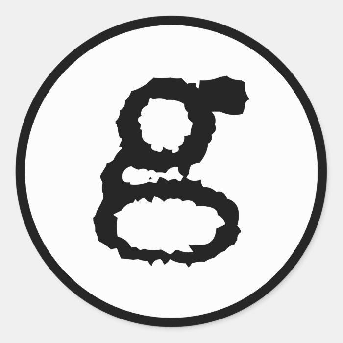 lowercase letter g in black round stickers