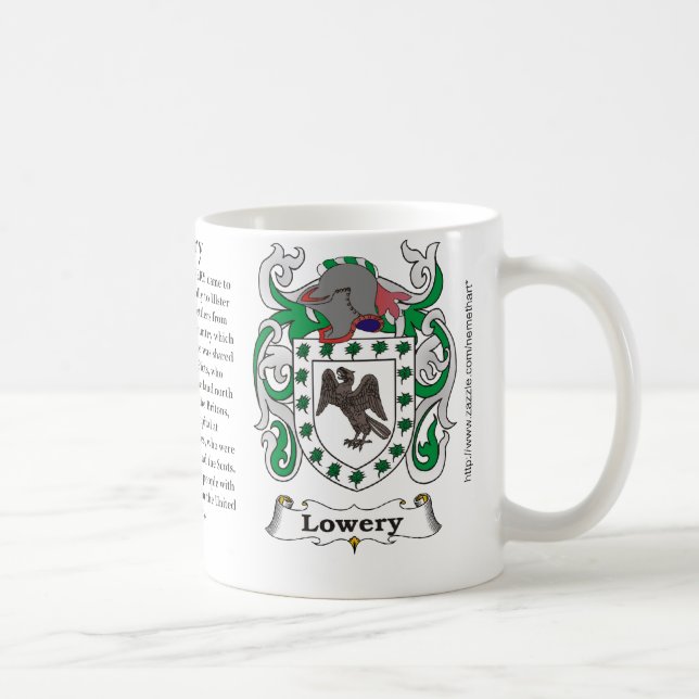 Lowery, the origin, meaning and the crest coffee mug (Right)