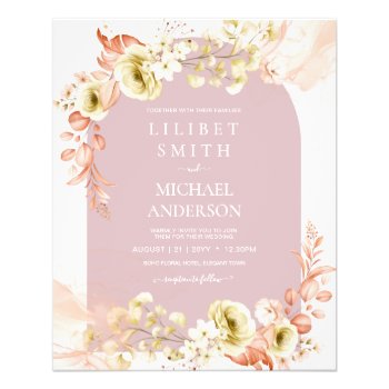 LOWEST BUDGET Dusty Rose Olive Floral Wedding Flyer