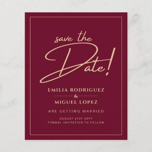 Lowest BUDGET GOLD TEXT Modern Save The Dates Flyer