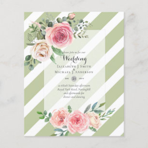 LOWEST BUDGET Pink Roses Floral Wedding Invites Flyer