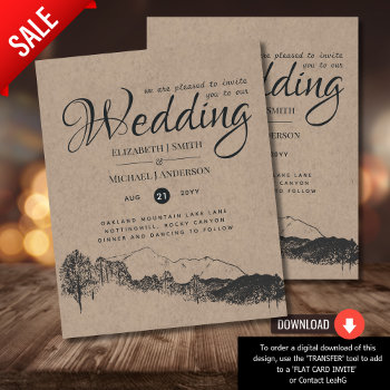 Lowest Budget Rustic Mountains Wedding Invite Flye Flyer by LowBudgetWedding at Zazzle