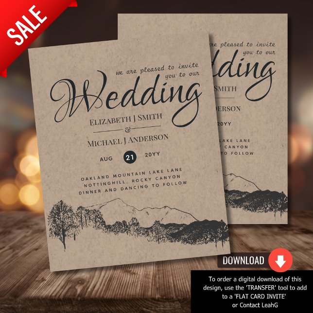 Lowest Budget Rustic Mountains Wedding Invite Flye Flyer (Creator Uploaded)
