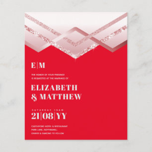 Lowest Budget Wedding FLYER Invite Glam Deco Chic