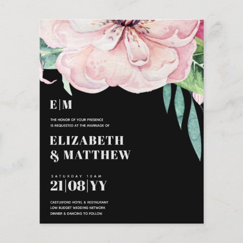 Lowest Budget Wedding FLYERS Pink Flowers Girly