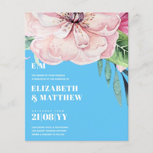 Lowest Budget Wedding FLYERS Pink Flowers Girly