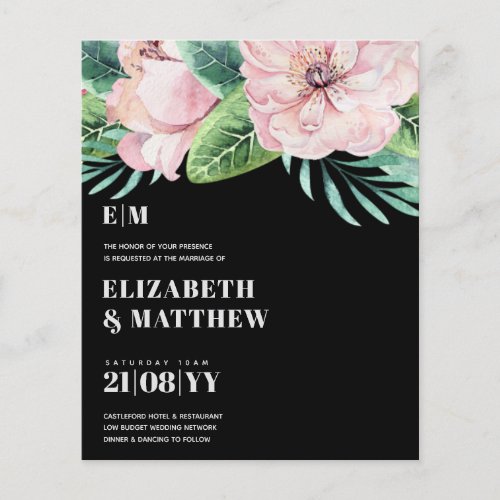 Lowest Budget Wedding FLYERS Pink Flowers Girly