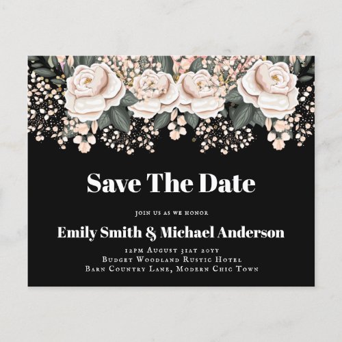 Lowest Budget Wedding FLYERS Pink Flowers Girly