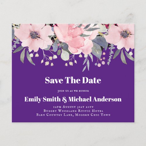 Lowest Budget Wedding FLYERS Pink Flowers Girly