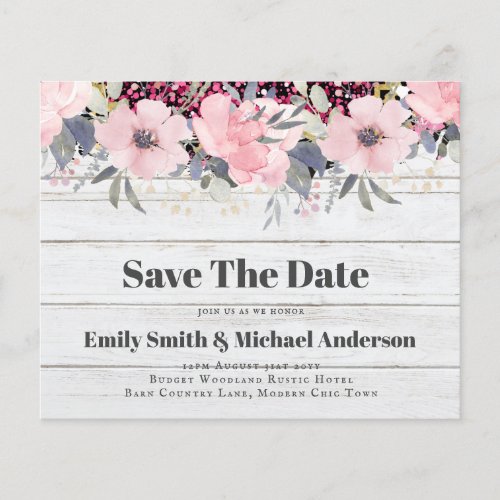 Lowest Budget Wedding FLYERS Pink Flowers Girly