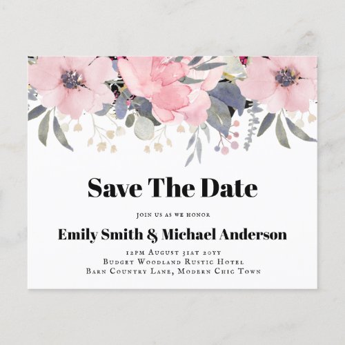 Lowest Budget Wedding FLYERS Pink Flowers Girly