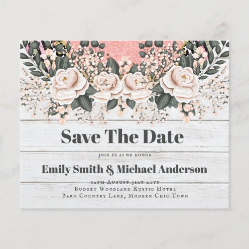 Lowest Budget Wedding FLYERS Pink Flowers Girly