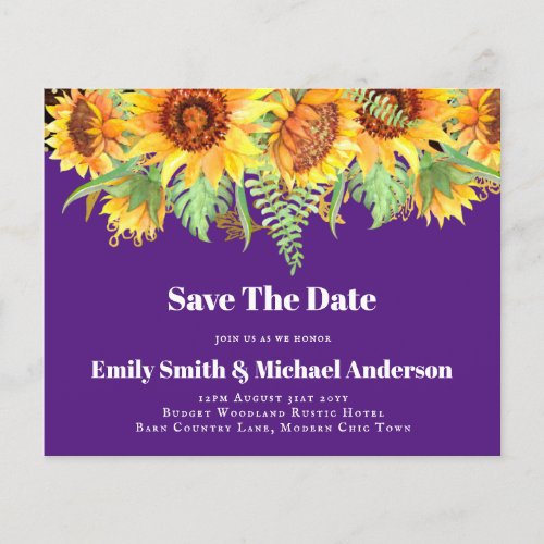 Lowest Budget Wedding FLYERS Sunflowers