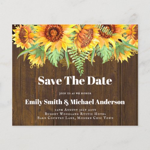 Lowest Budget Wedding FLYERS Sunflowers