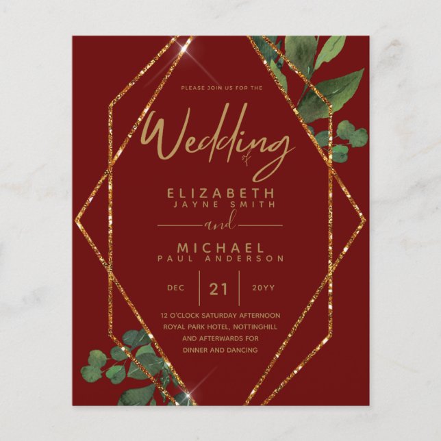 Lowest Budget Wedding Invitation FLYERS (Front)