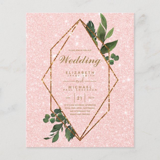 LOWEST BUDGET Wedding Invitations Greenery Frame Flyer (Front)