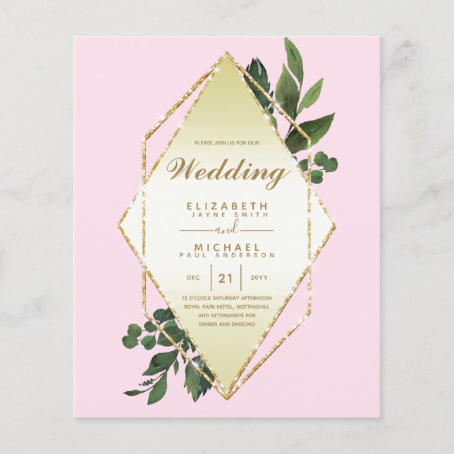 LOWEST BUDGET Wedding Invitations Greenery Frame Flyer (Front)