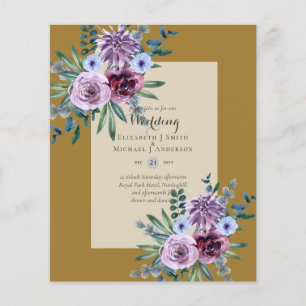 LOWEST BUDGET Wedding Invitations Plum Floral Flyer
