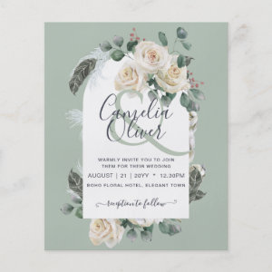 LOWEST BUDGET White Roses Elegant Wedding All in 1 Flyer