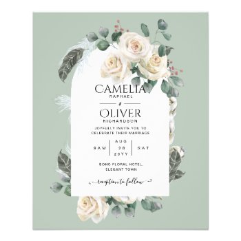 LOWEST BUDGET White Roses Elegant Wedding All in 1 Flyer