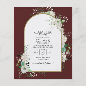 Lowest BUDGET White Roses Wedding Invites Arch Flyer