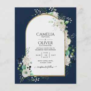 Lowest BUDGET White Roses Wedding Invites Arch Flyer