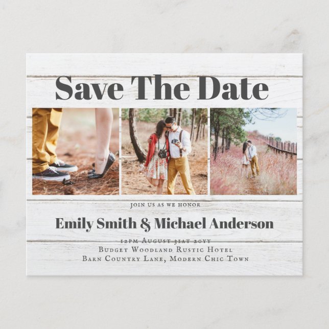 Lowest Price Budget Save Date Photo Collage Flyer (Front)