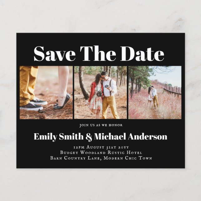 Lowest Price Budget Save Date Photo Collage Flyer (Front)