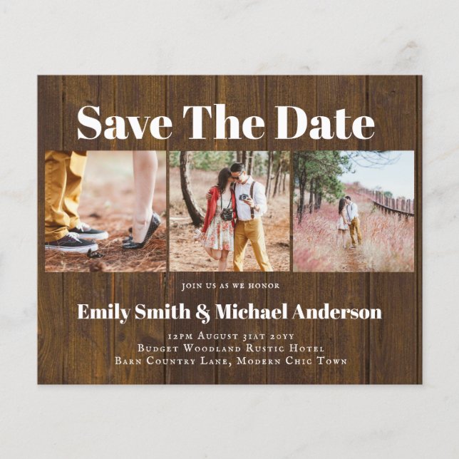 Lowest Price Budget Save Date Photo Collage Flyer (Front)