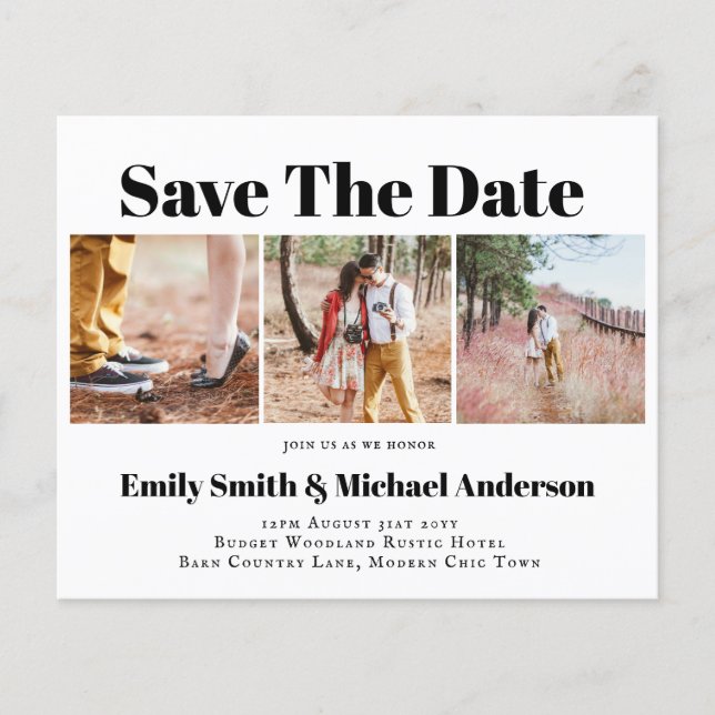 Lowest Price Budget Save Date Photo Collage Flyer (Front)