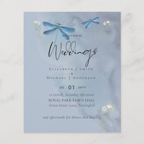 LOWEST PRICED Dragon Flies Dusty Blue Wedding Flyer