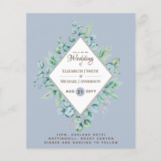 LOWEST PRICED Eucalyptus Dusty Blue Wedding  Flyer
