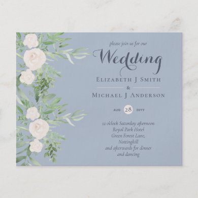 LOWEST PRICED Magnolia Dusty Blue Flower Wedding F Flyer